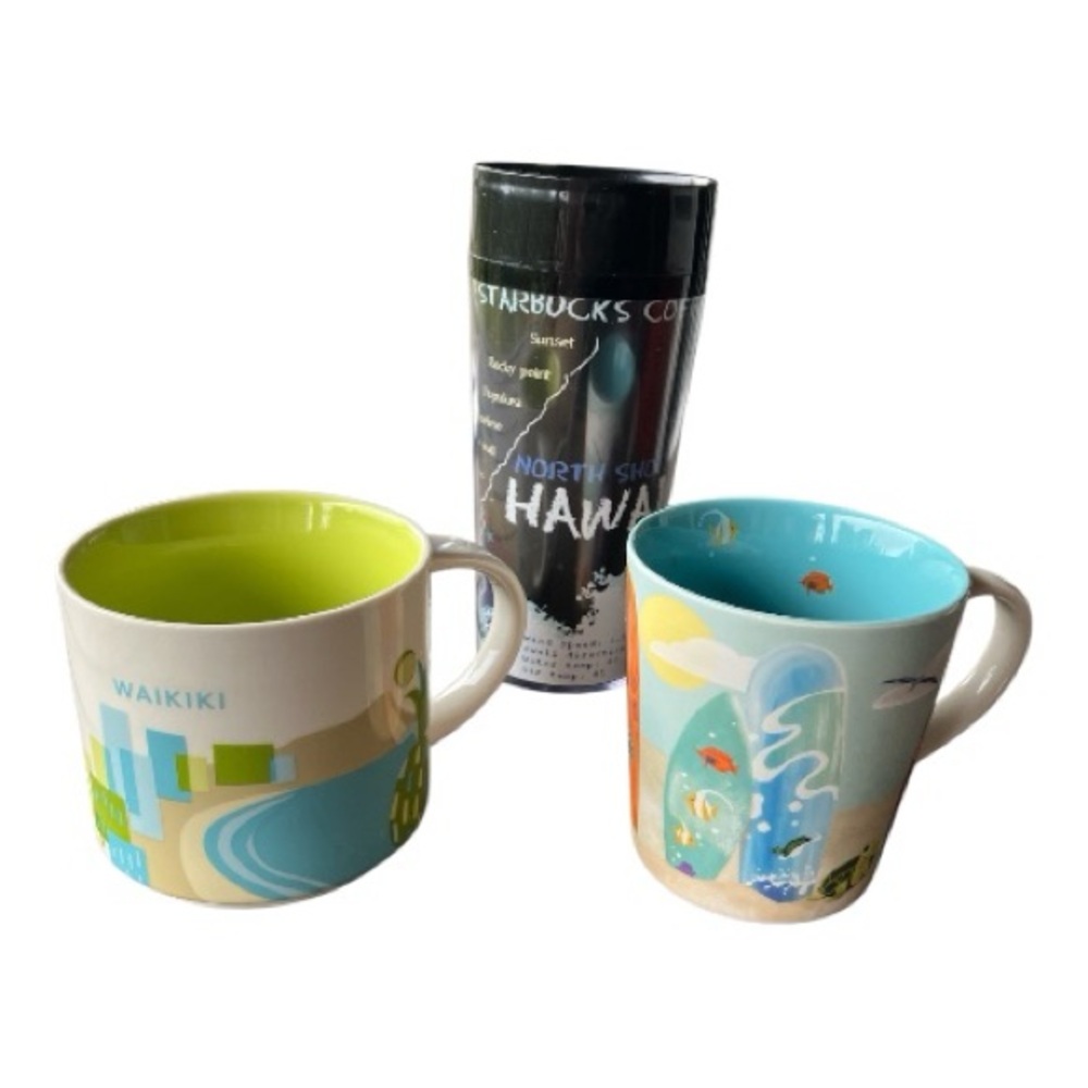 Lot Of 3 Hawaii Starbucks Coffee Mugs And Tumbler